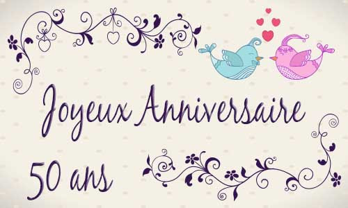 Carte Anniversaire Mariage 50 Ans Oiseau
