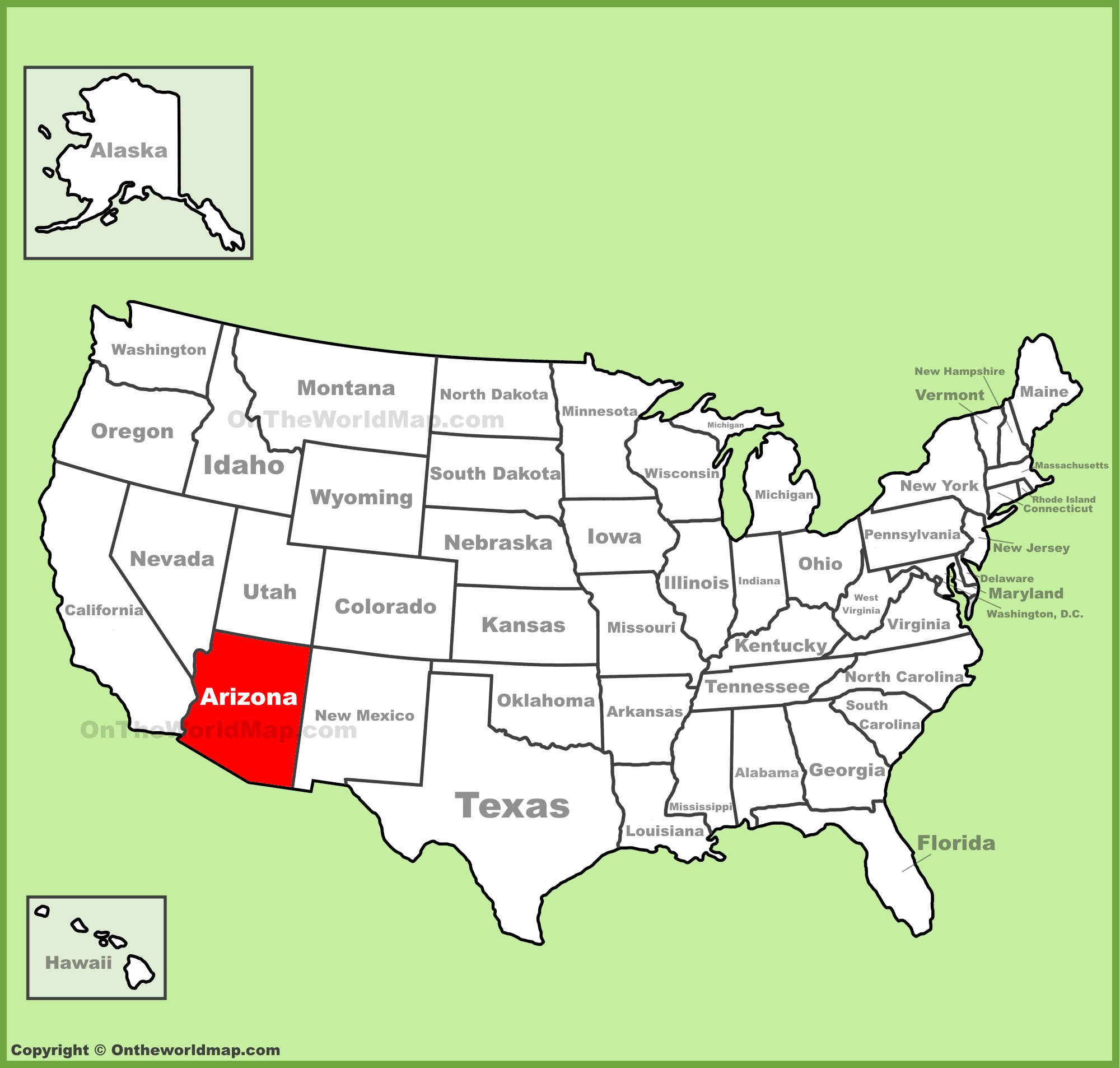 Arizona In Us Map Arizona location on the U.S. Map