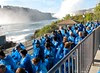 Bande de Schtroumpfs en attente embarquement pour les chutes du Niagara Canada