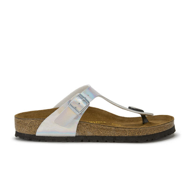 Birkenstock Women's Gizeh Toe-Post Metallic Sandals - Mirror Silver ...