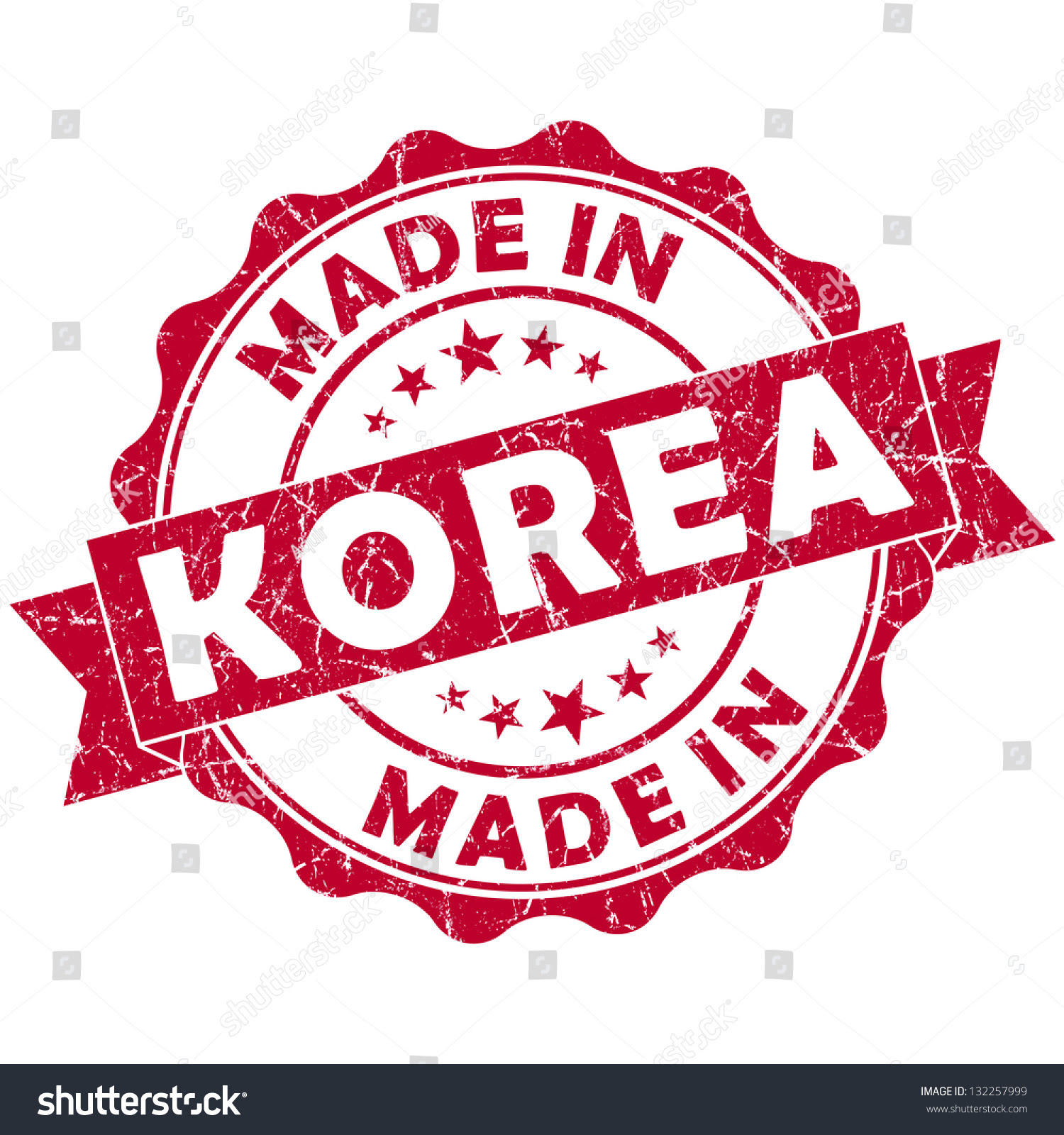 Made In Korea Stamp Stock Photo 132257999 : Shutterstock