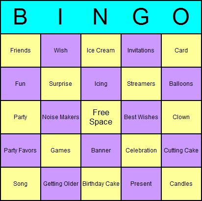  birthday bingo cards free printable and available for immediate