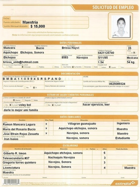 Solicitud de empleo - Textos Funcionales