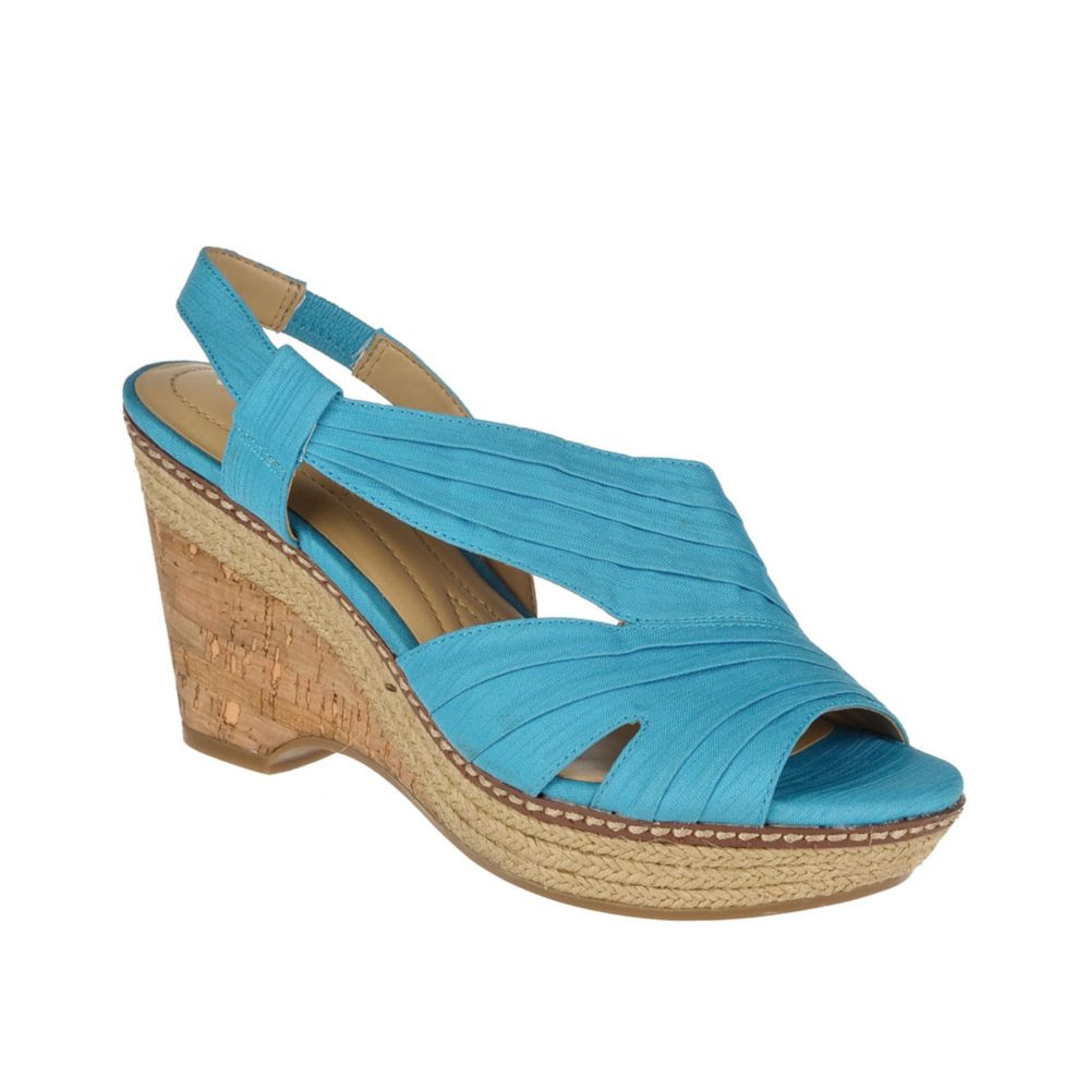 Naturalizer Lulianna Wedge Sandals in Blue (resort turquoise)