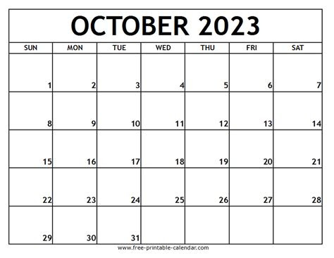  october 2023 printable calendar free printable calendarcom