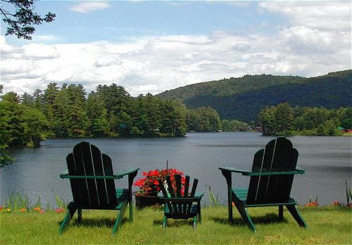 Wells, NY : Wells, NY: adirondack chairs by lake photo 
