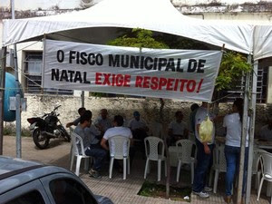Auditores se mobilizaram em frebte à Semut nesta quarta (5) (Foto: Divulgação/Assessoria Asan)