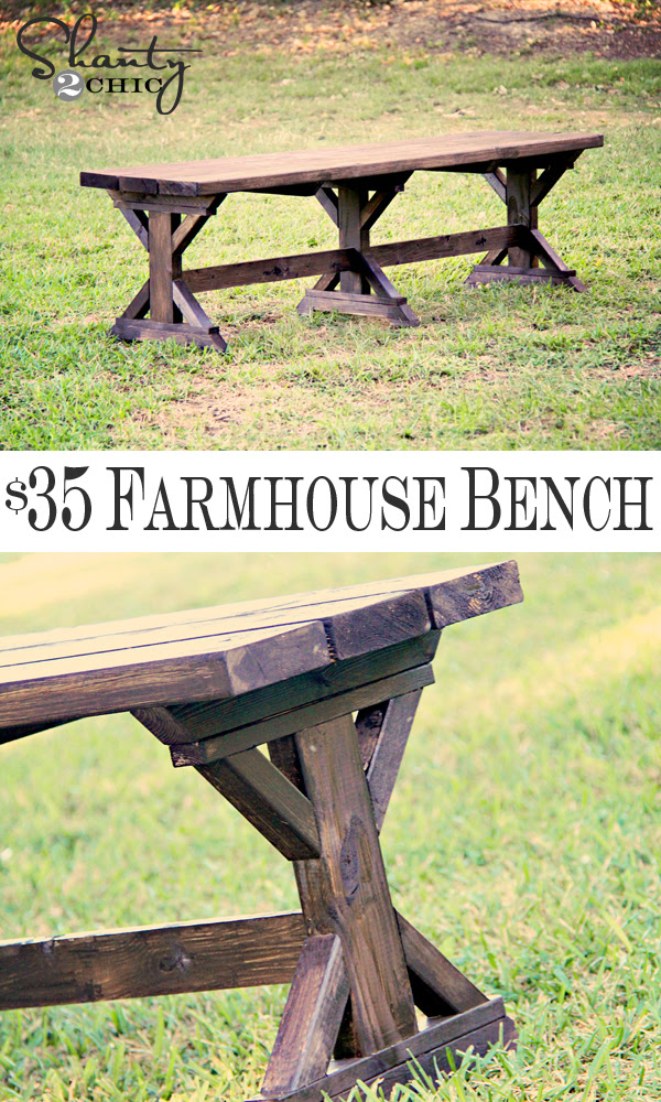 DIY Bench Farmhouse Style Shanty 2 Chic DIY Bench Farmhouse Style Shanty 2 Chic