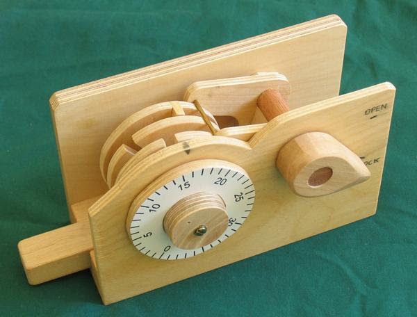 Wooden combination lock