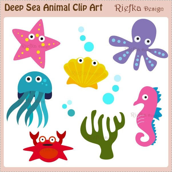 ocean animals clip art. Deep Sea Animal Clip Art. From