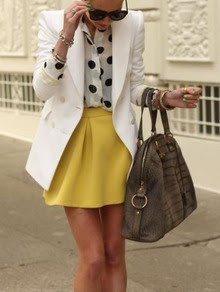 White Long Sleeve Lapel With Button Blazer