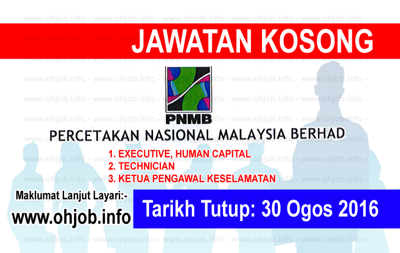 Jawatan Kerja Kosong Percetakan Nasional Malaysia Berhad (PNMB) logo www.ohjob.info ogos 2016