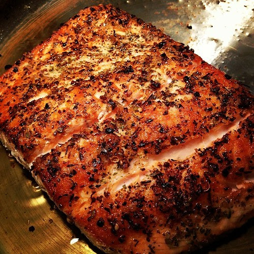 Sear roasted salmon #dinner #salmon #seafood