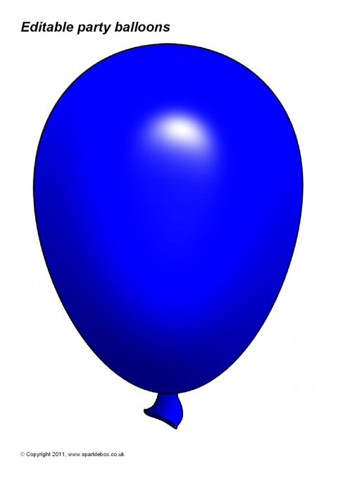 Editable Party Balloon Templates (SB3996) - SparkleBox
