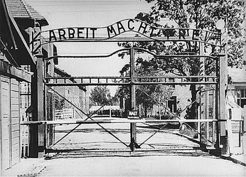 auschwitz concentration camp gas. Entrance to the Auschwitz