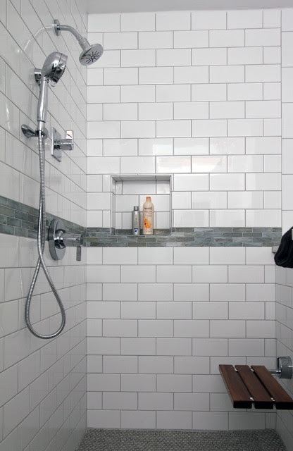White Subway Tile Shower - Traditional - Bathroom ...