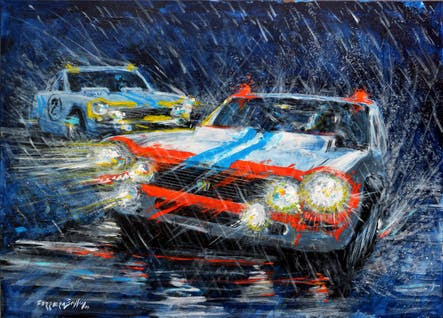 "Bajo la lluvia" es el nombre con el que el artista reflejó la epopeya de Nürburgring, de la cual se acaban de cumplir 50 años