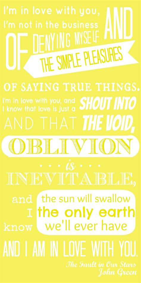 john greens  fault   stars quote oblivion