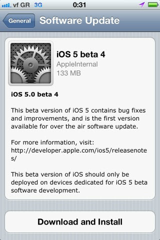 iOS 5 beta 4 OVA update