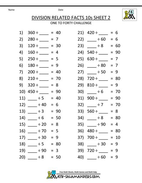 free printable 4th grade division worksheets learning how to read