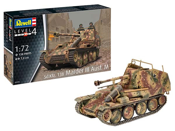 Revell 1/72 Sd.Kfz. 138 Marder III Ausf. M (03316) Color Guide, Instruction Manual & Paint Conversion Chart