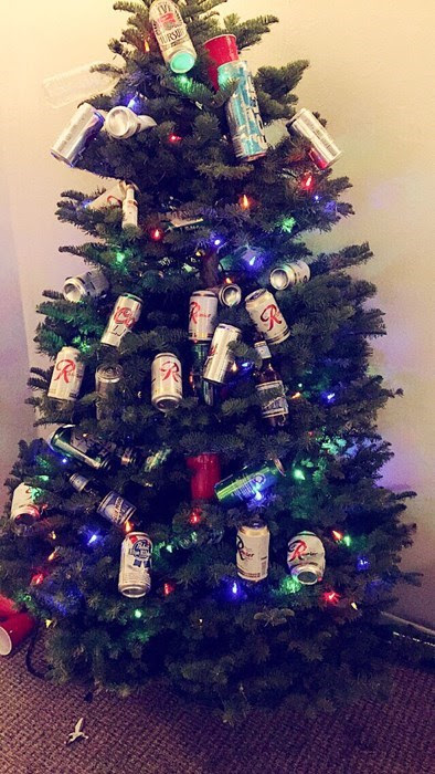 christmas,christmas tree,ornaments,beer cans,funny,after 12,g rated