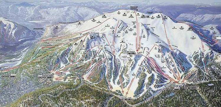 Trail map supplied by Mammoth Mountain ski area, 