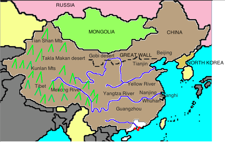 Ancient China Map With Rivers And Mountains My Ancient China Map