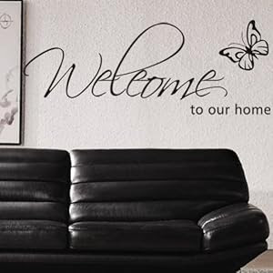 Amazon.com - Welcome to Our Home Quote Butterfly Vinyl Wall Decal ...