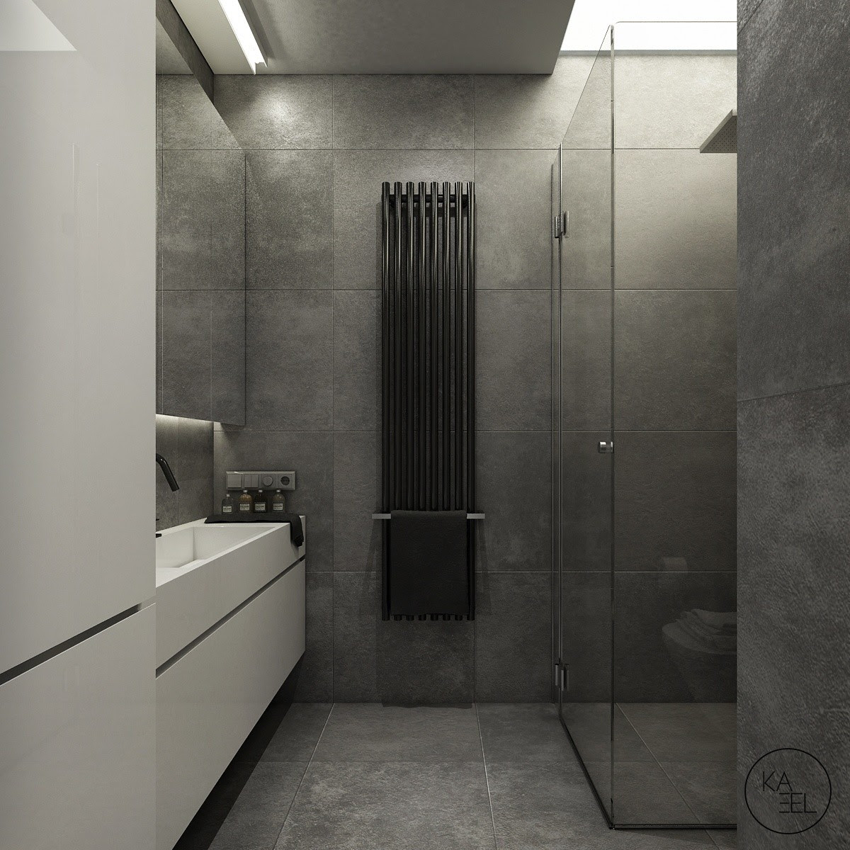 Slate Tile Bathroom Interior Design Ideas