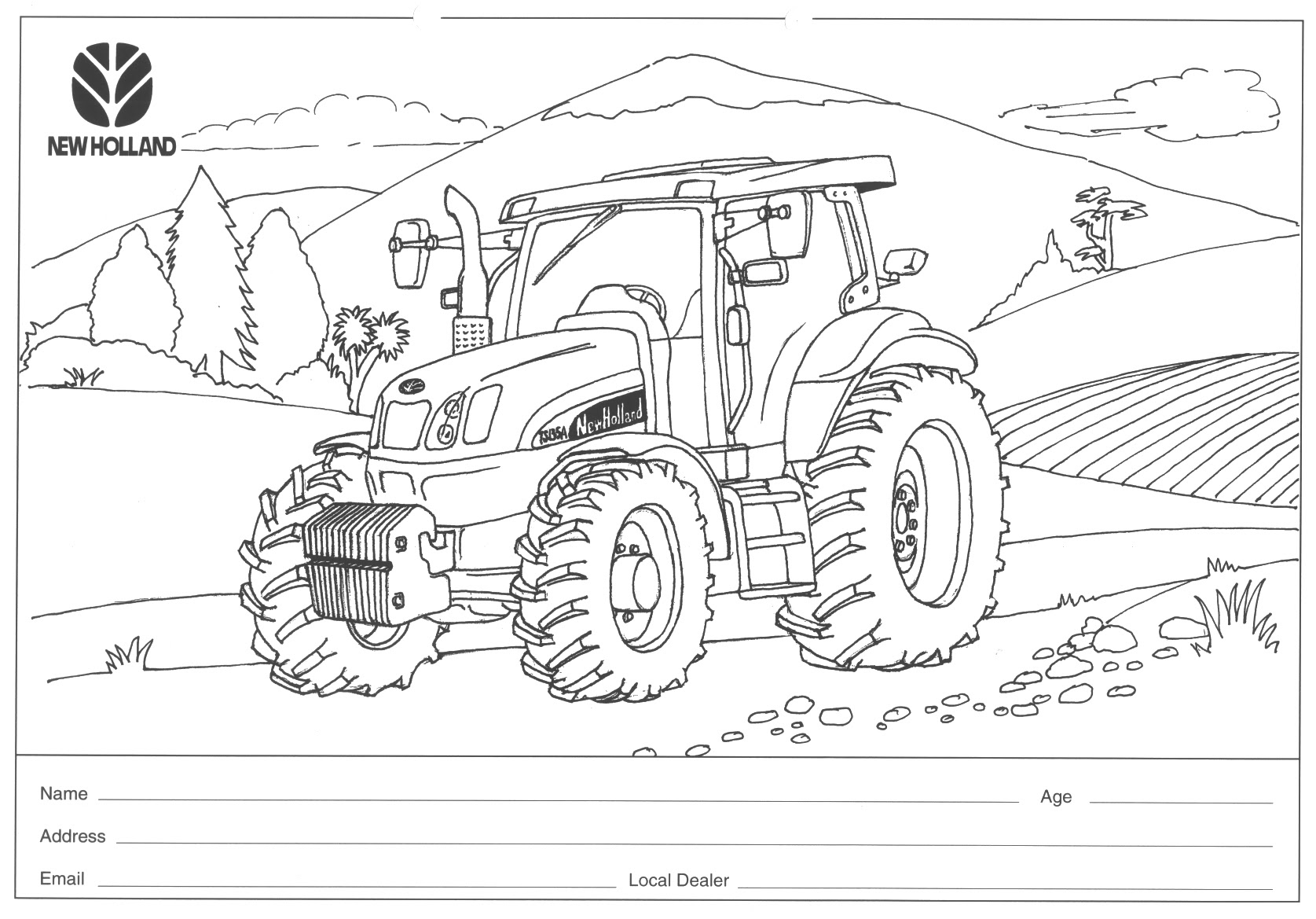 New Holland Tractor Colouring Pages Sketch Coloring Page