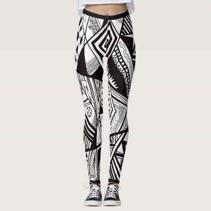 Cool Black And White Print Leggings