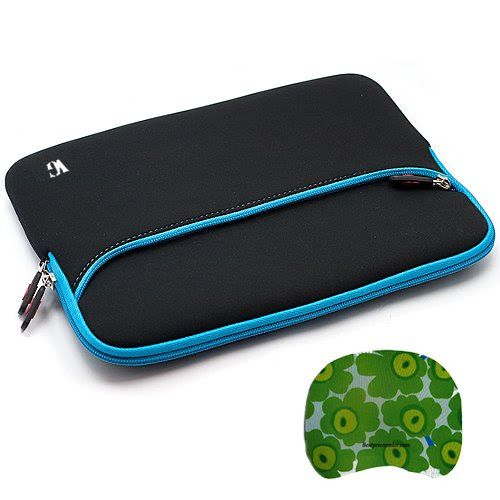 Blue Trim Durable Neoprene Sleeve Carrying Case Cover for ASUS K73E-A1 17.3-Inch Versatile Entertainment Laptop + Bestpricecenter Mouse Pad