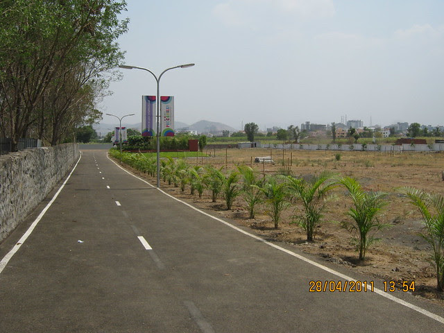 Internal road of Kumar Piccadilly 2 BHK 3 BHK Flats opposite Akshara International School Wakad Pune