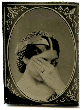 Tin Type_Woman looking with hand shielding_310x416