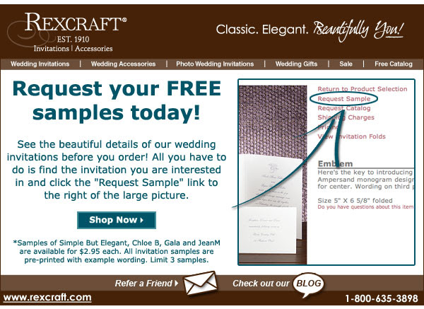 Free wedding stationery samples