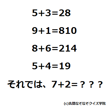 Q２８３ ７ ２ 名問なぞなぞクイズ学院