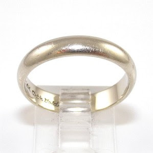 14K-White-Gold-Mens-Wedding-Band-Ring-Size-8-5