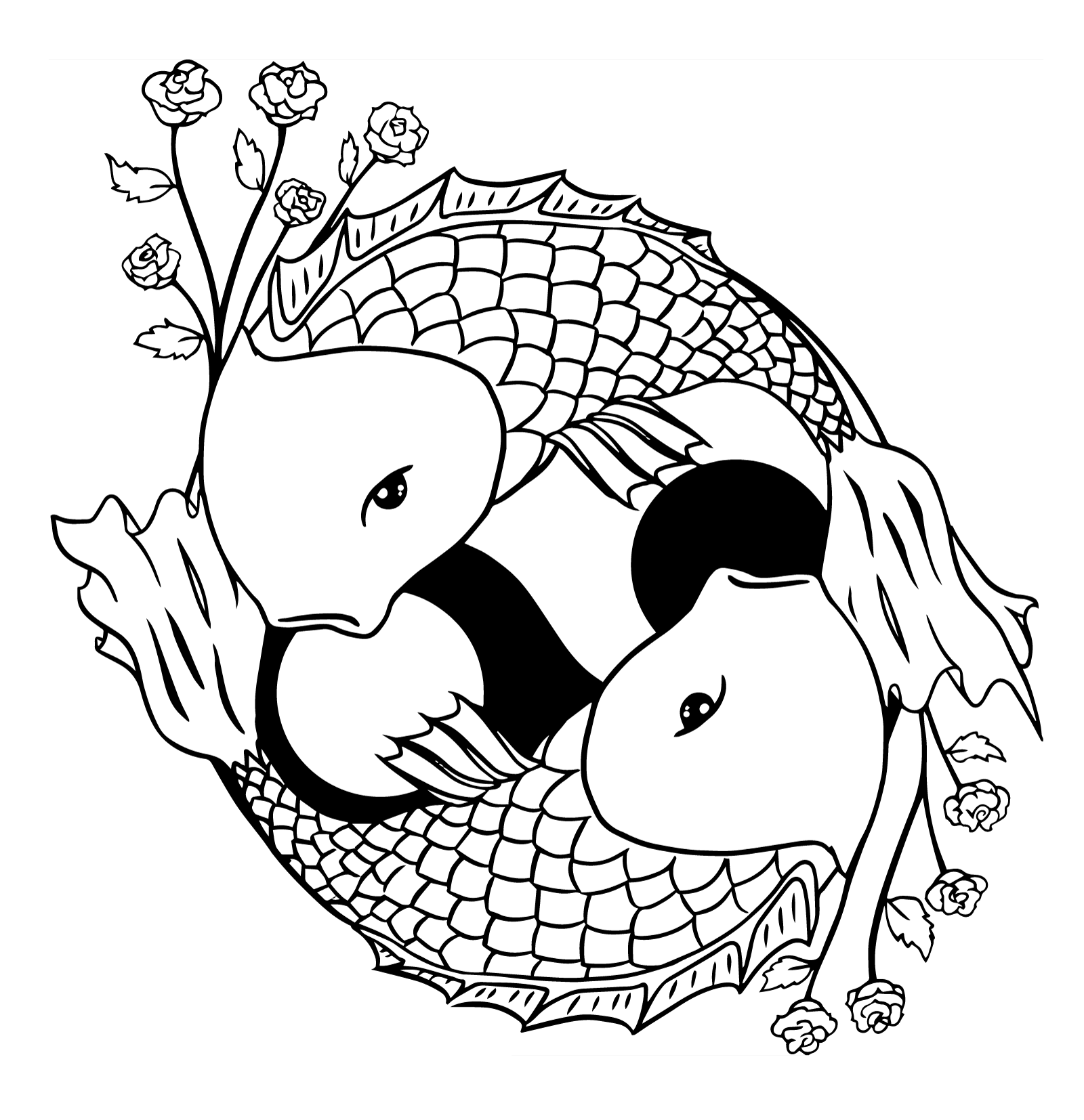 Koi fish coloring pages