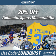 20% Off at SteinerSports.com, code LUNDQVIST