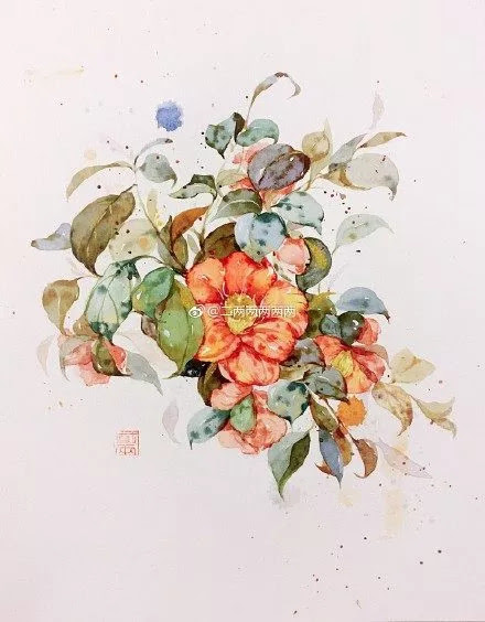 水彩教程 花开了 我便画花