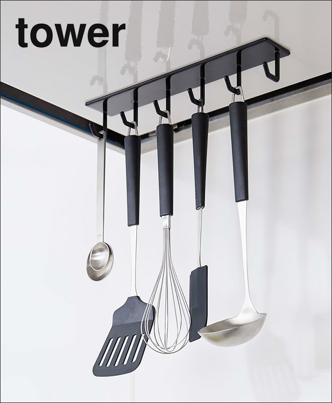 レンジフードフック Tower マグネットレンジフードフック タワー 山崎実業 フック 強力 天井 磁石 吊り下げ収納 キッチン 収納 おしゃれ マグネット セレクトショップ Aqua アクア