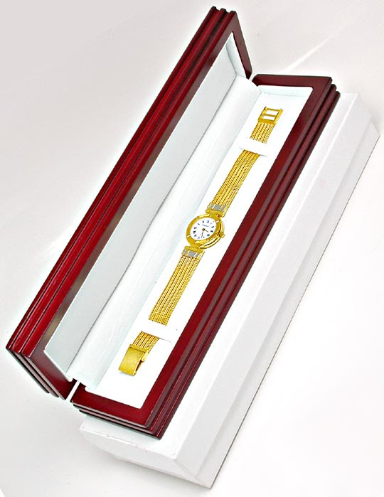 Foto 5, GUEPARD DAMEN-ARMBANDUHR MASSIV GOLD TOPUHR UNGETRAGEN!, U1041