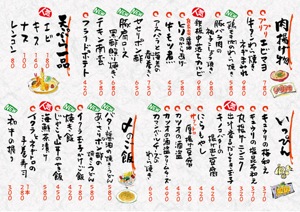 飲食店用メニュー
