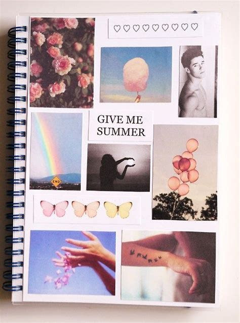 summer moodboard school diy notebook collage