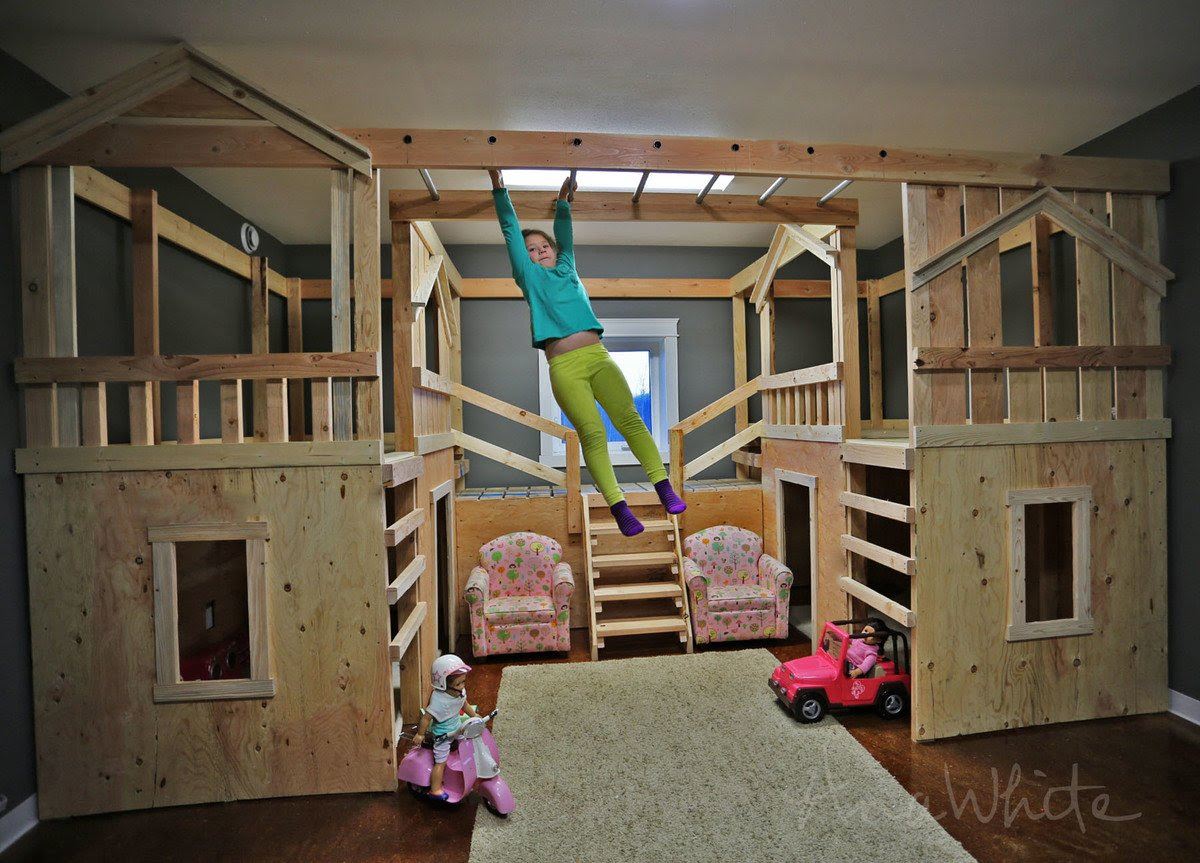 DIY Basement Indoor Playground with Monkey Bars | Knock ...