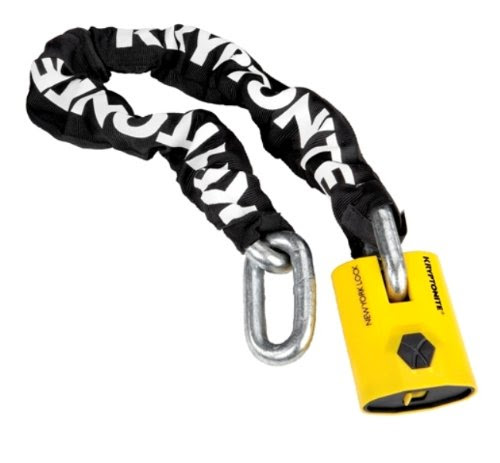 Kryptonite New York Legend 1590 Chain Bicycle Lock with New York Padlock Chain Bicycle Lock (3 Foot Long Chain)