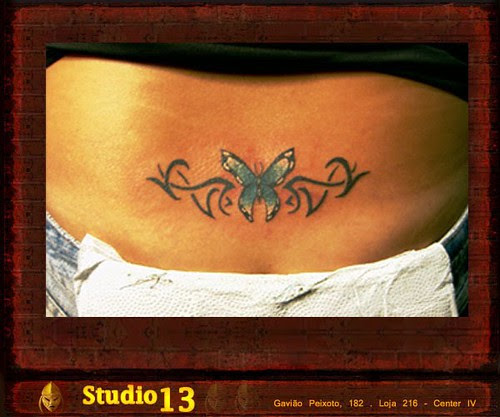 studio 13 tattoo. Borboleta + tribal - Studio13 Tattoo e Piercing
