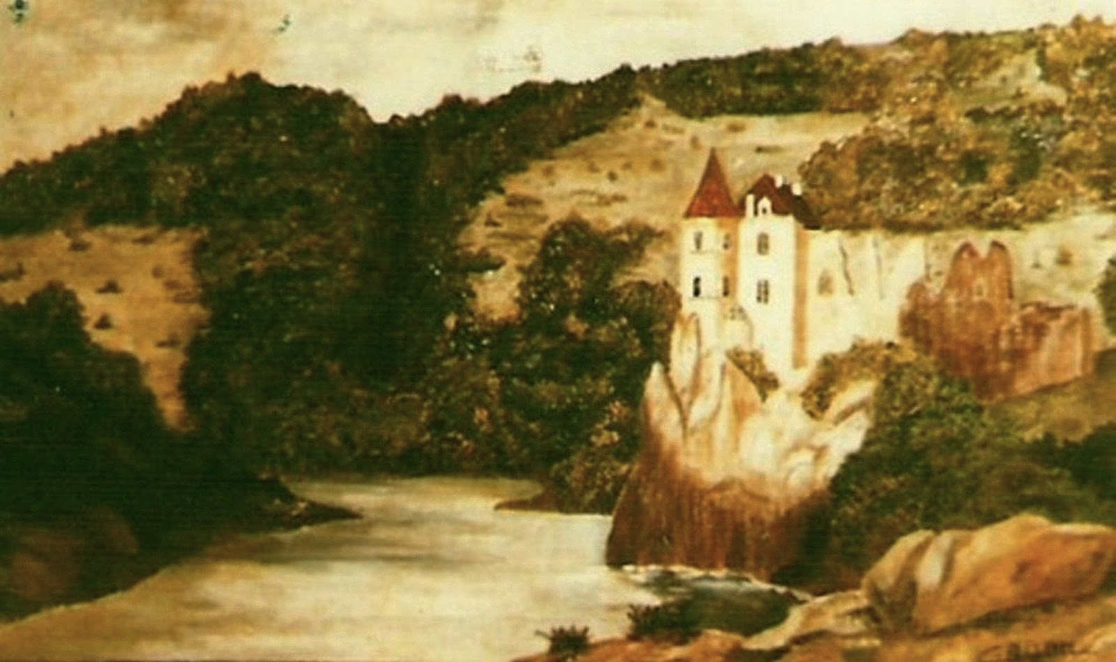 Archives des Gouache toile tableau C.ADAM Polignac Isère - C. ADAM