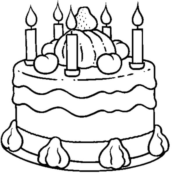 Coloriage204 Coloriage Gateau Anniversaire 5 Ans